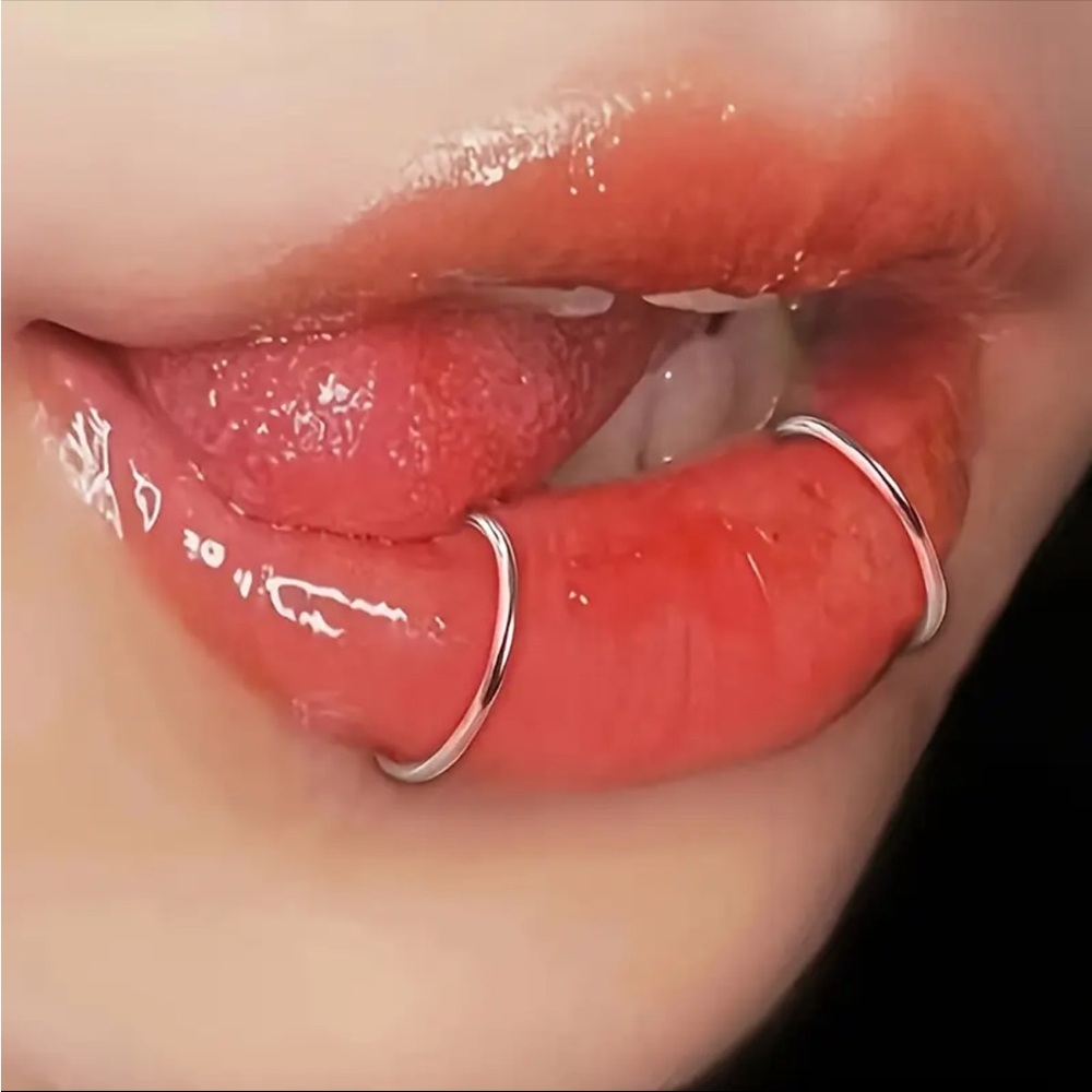 Sterling Silver Dual Lip Hoop Ring Silver— Women Jewelry Rings